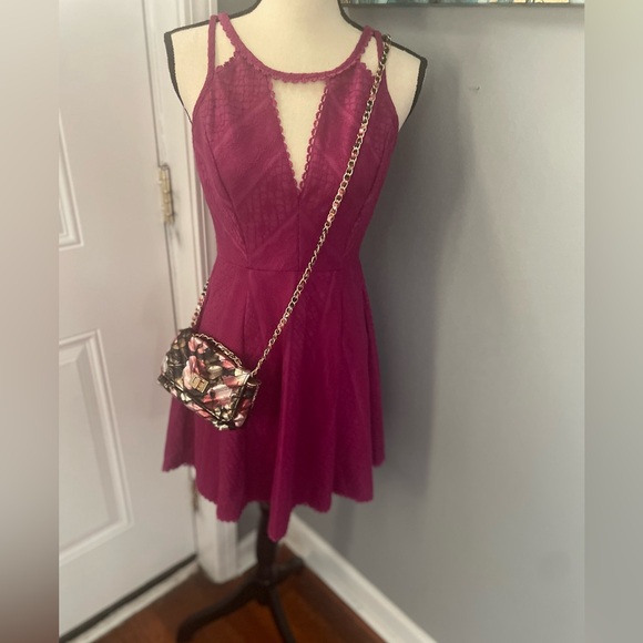 Free People MiniDress Zip back V-neck pink size XS size 4 - Picture 2 of 16